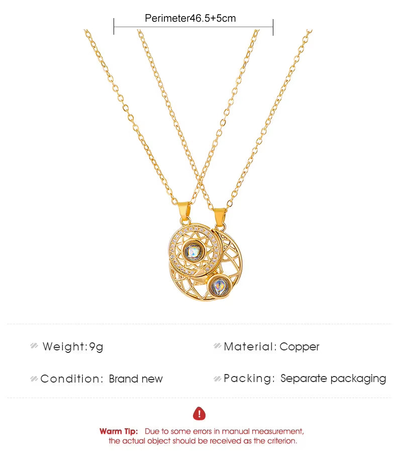 2PCS Magnetic Couple Heart Shape Magnet Paired Pendant Lover Gift